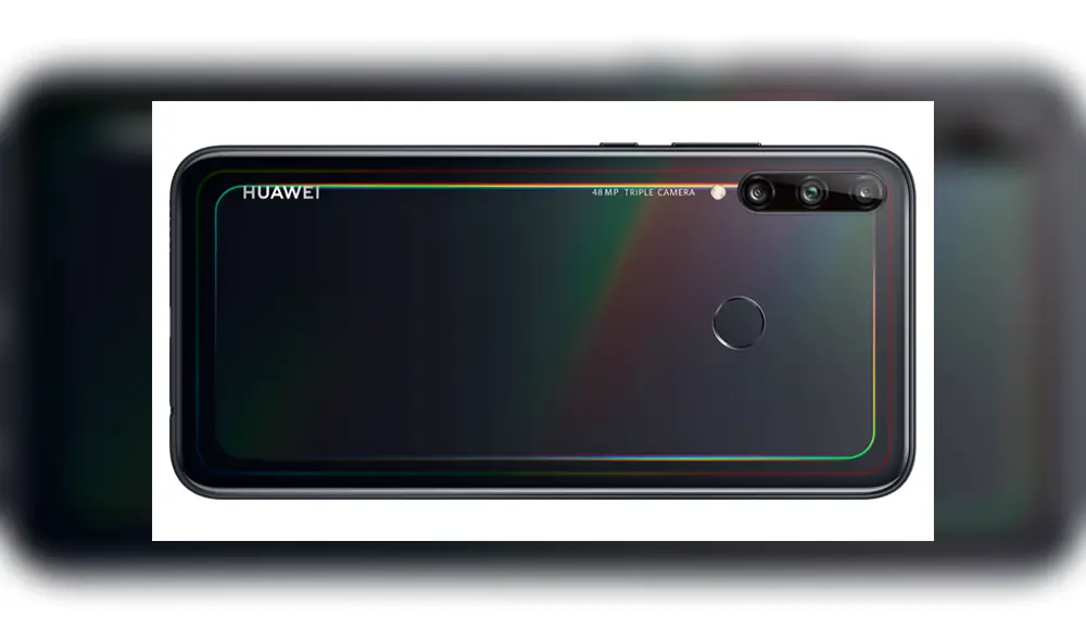 El cuerpo del P40 Lite E tiene un acabado tipo tornasol.