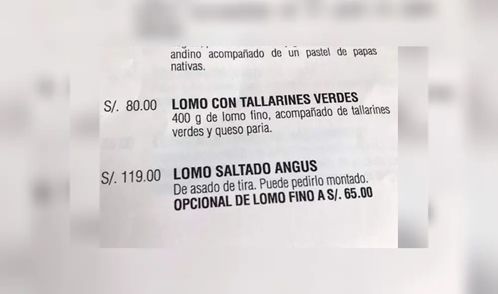 Te explicamos el porqué costaría S/ 120 este platillo, que varios cibernautas aseguran que es muy caro. Foto: captura Te explicamos el porqué costaría S/ 120 este platillo, que varios cibernautas aseguran que es muy caro. Foto: captura