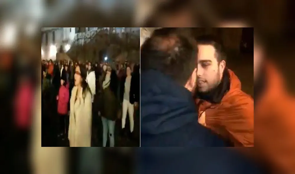 Daniel Mucientes fue reprendido por otros hombres que estaban en la Plaza del Obradoiro, en España. Foto: difusión