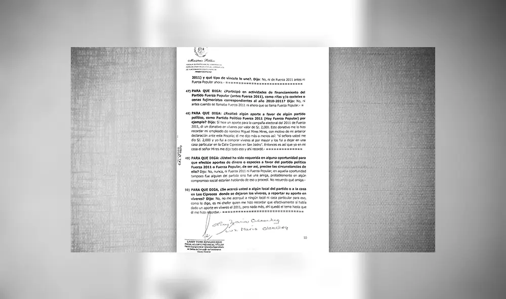 Fiscal interrogó a hermana de Pedro Olaechea por aporte a Keiko Fujimori Fiscal interrogó a hermana de Pedro Olaechea por aporte a Keiko Fujimori