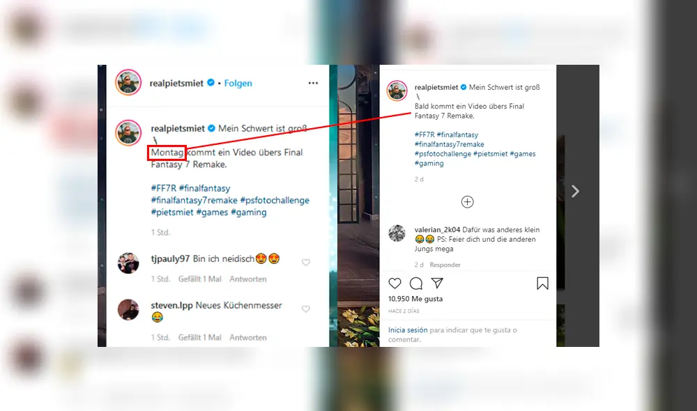 Uno de los youtubers más seguidos de Alemania anunció noticias de FFVII Remake (posible juego de PS5) para el lunes. Luego, borró el día. Uno de los youtubers más seguidos de Alemania anunció noticias de FFVII Remake (posible juego de PS5) para el lunes. Luego, borró el día.