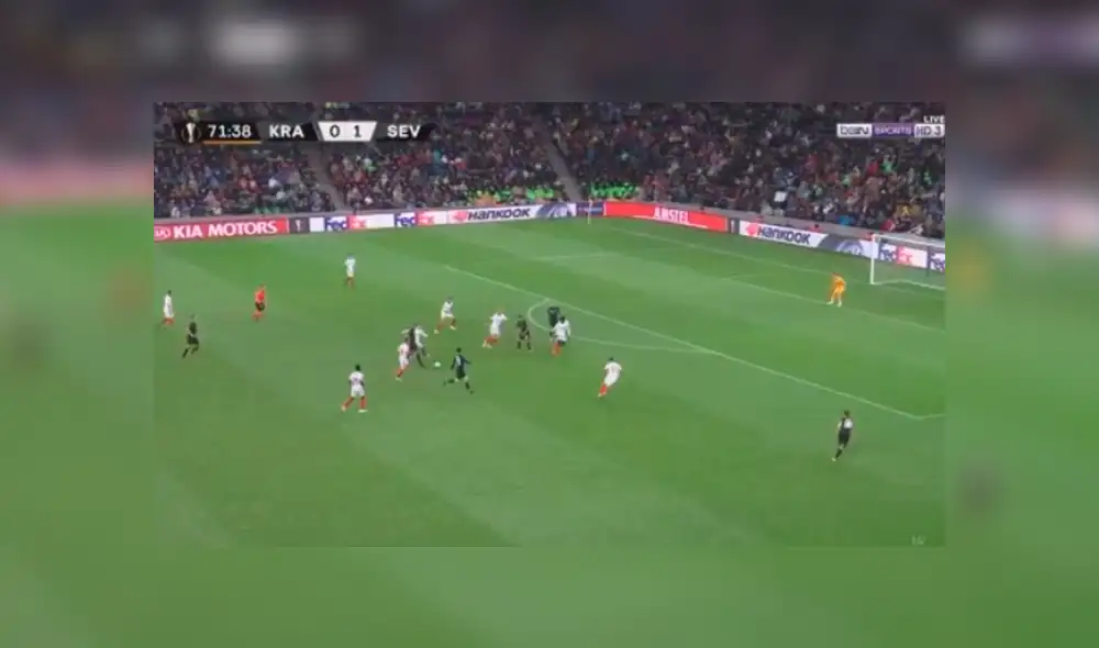 Krasnodar vs Sevilla: jugada de pared que terminó en gol de Pereyra para el 1-1 [VIDEO]