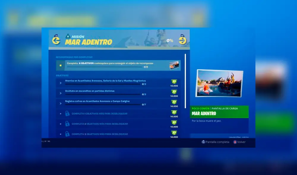 Completa los desafíos Mar Adentro de la semana 1 de la temporada 11 de Fortnite.