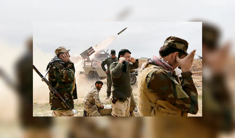 Respuesta de Irán. Imagen de archivo del lanzamiento de misiles tierra-tierra del ejército iraní a una base militar. Ayer el poderío iraní se sintió en Irak.