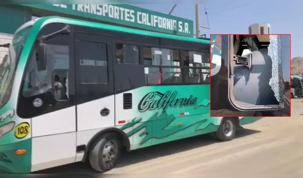 Atentan contra bus de transporte público.