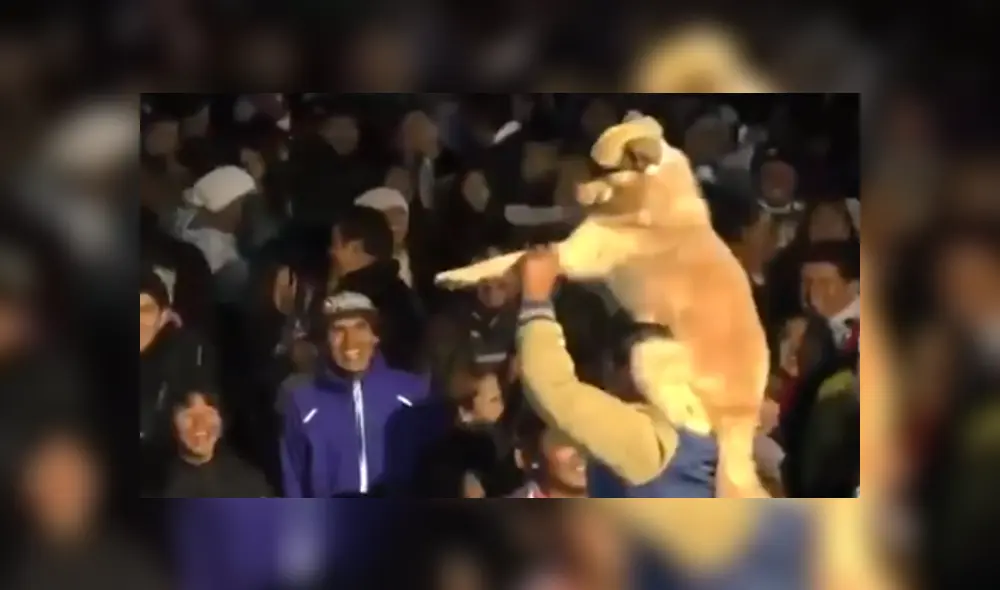 En Facebook, un señor sorprendió al acudir a un concierto de cumbia acompañado de su mascota y fueron captados bailando.
