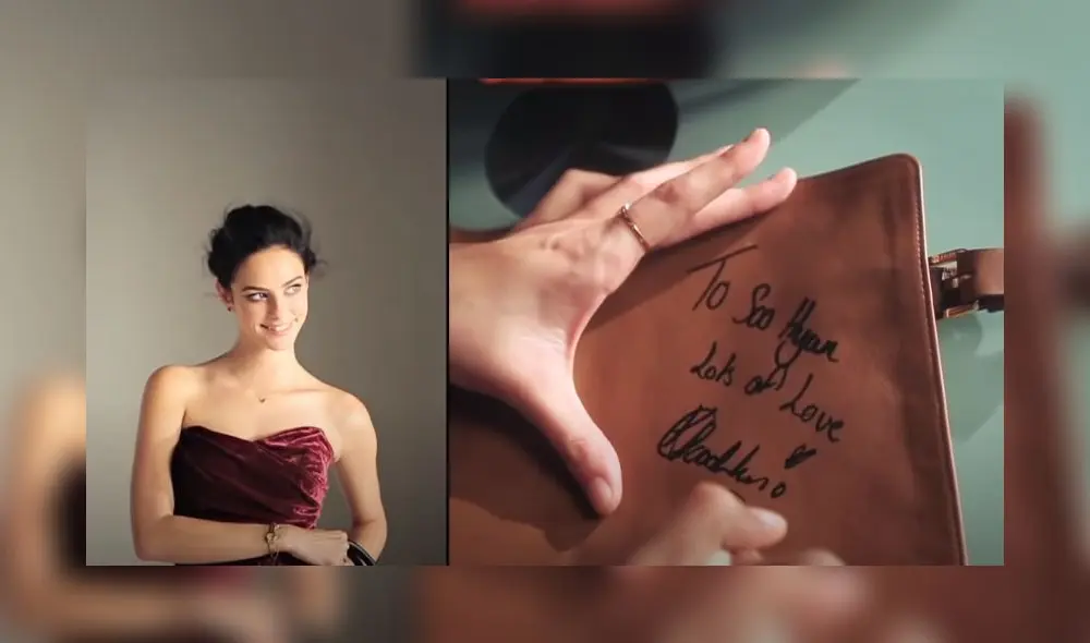 Kaya Scodelario deja su autógrafo para Kim Soo Hyun. Foto: captura