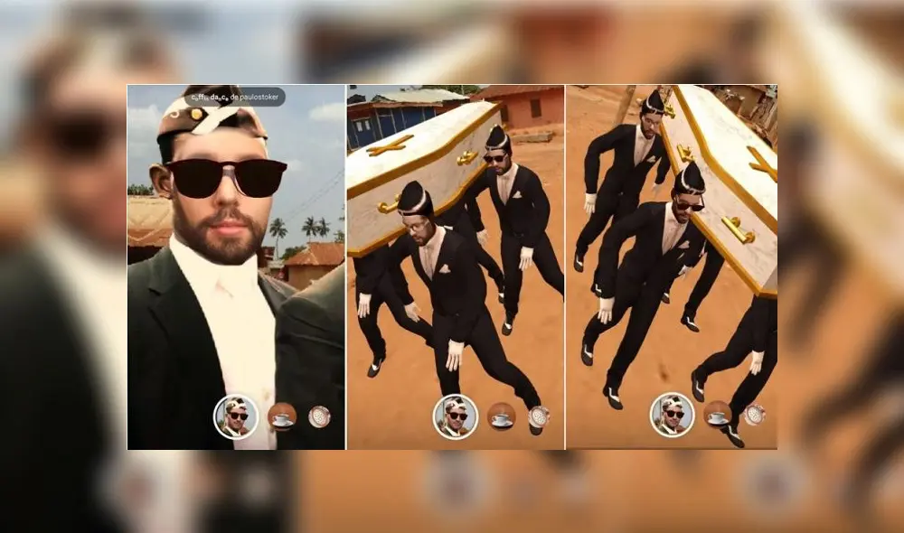 El baile de los africanos cargando un ataúd ya esta en Instagram.