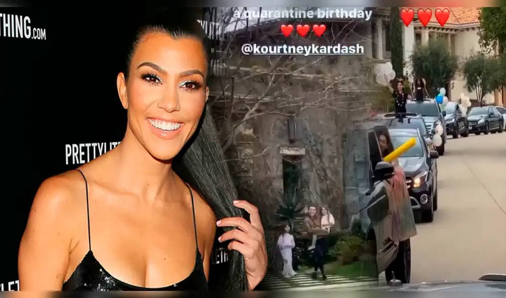 Kourtney Kardashian es sorprendida con desfile de autos por su cumpleaños número 41