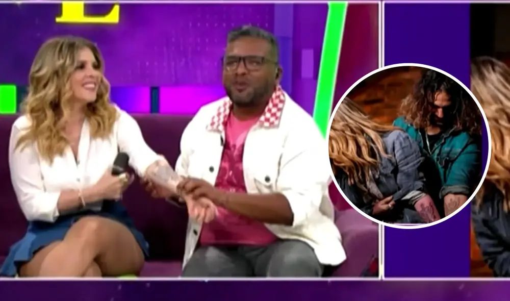 Johanna San Miguel sorprendió al mostrar mismo tatuaje que Stefano Salvini. Foto: captura/ América TV