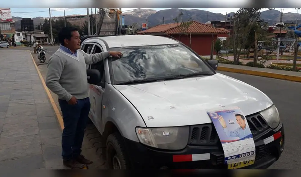 Cajamarca: atacan camioneta de candidato a alcaldía de Baños del Inca Cajamarca: atacan camioneta de candidato a alcaldía de Baños del Inca
