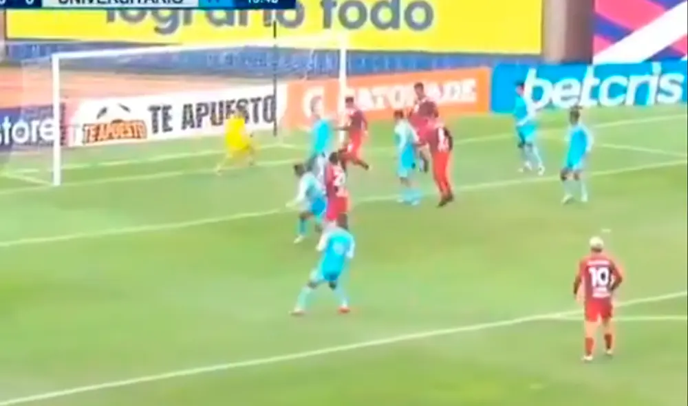 Jonathan Dos Santos abrió el marcador ante Llacuabamba. (FOTO: Captura DirecTV).