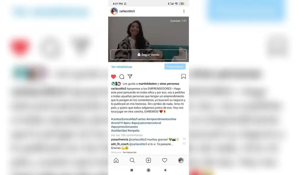 Carla Rueda. Foto: Captura Carla Rueda. Foto: Captura