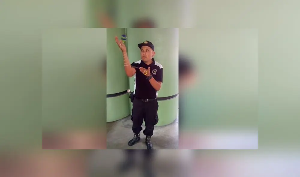 Desliza las imágenes para ver las increíbles acrobacias que hace este joven guardián con un trompo. Foto: TikTok Desliza las imágenes para ver las increíbles acrobacias que hace este joven guardián con un trompo. Foto: TikTok