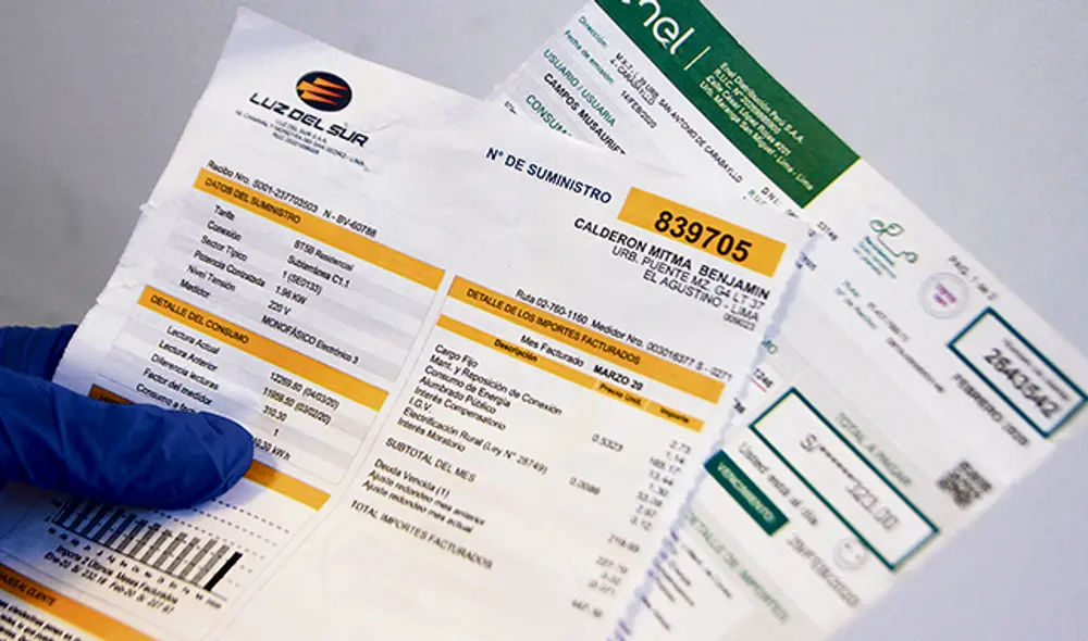 Recibo de luz Foto: LR