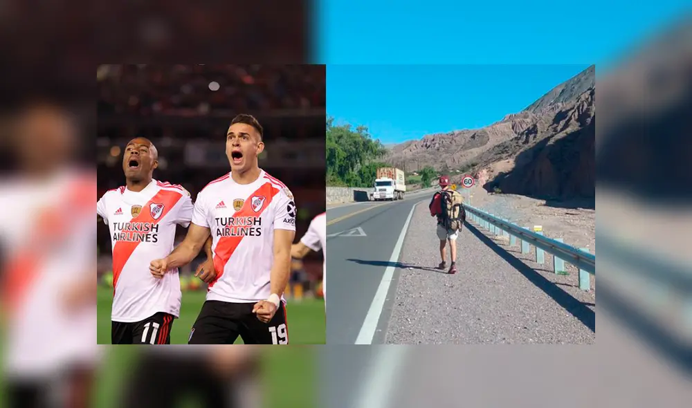 Hincha de River Plate viaja a pie desde Argentina para estar presente en la final de la Copa Libertadores Hincha de River Plate viaja a pie desde Argentina para estar presente en la final de la Copa Libertadores