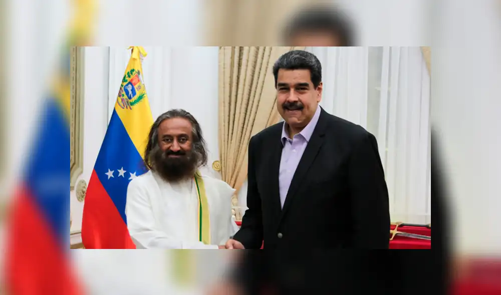 Ravi Shankar y Nicolás Maduro Ravi Shankar y Nicolás Maduro