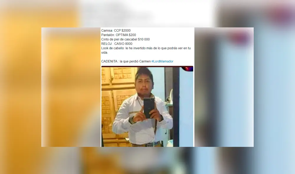 El hombre aseguró que su ropa "vale más que una vida" y los usuarios aprovecharon para burlarse de él. Foto: captura El hombre aseguró que su ropa "vale más que una vida" y los usuarios aprovecharon para burlarse de él. Foto: captura