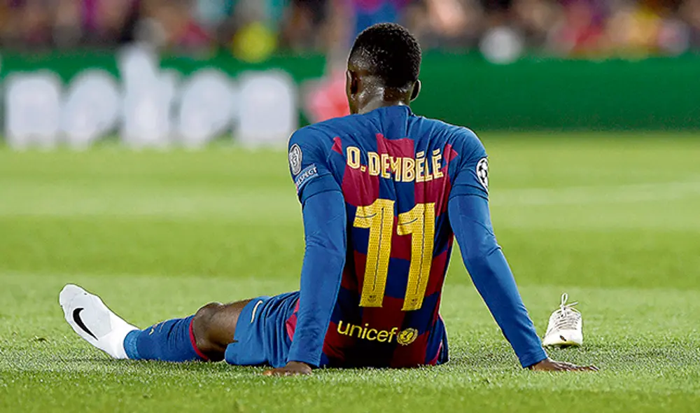 Duro. Dembélé se pierde lo que resta de la temporada. Foto: AFP.