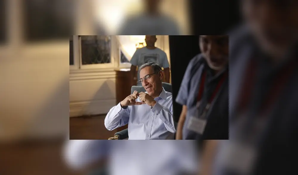 Martín Vizcarra en el detrás de cámaras en el video grabado en su cumpleaños. Foto: Presidencia.