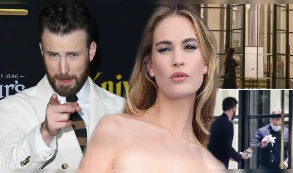 Lily James y Chris Evans son nuevamente captados paseando juntos por un parque de Londres