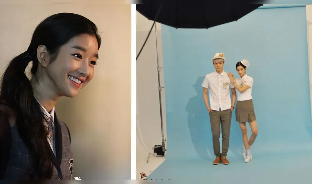 Seo Ye Ji y EXO para la marca de uniformes y ropa juvenil IVY CLUB. Foto: Naver