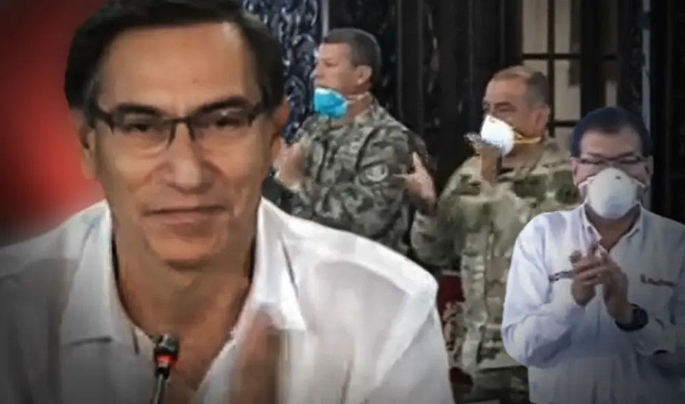 Martín Vizcarra agradeció al personal que trabaja durante l estado de emergencia para combatir el coronavirus. Coposición: Fabrizio Oviedo/La República.