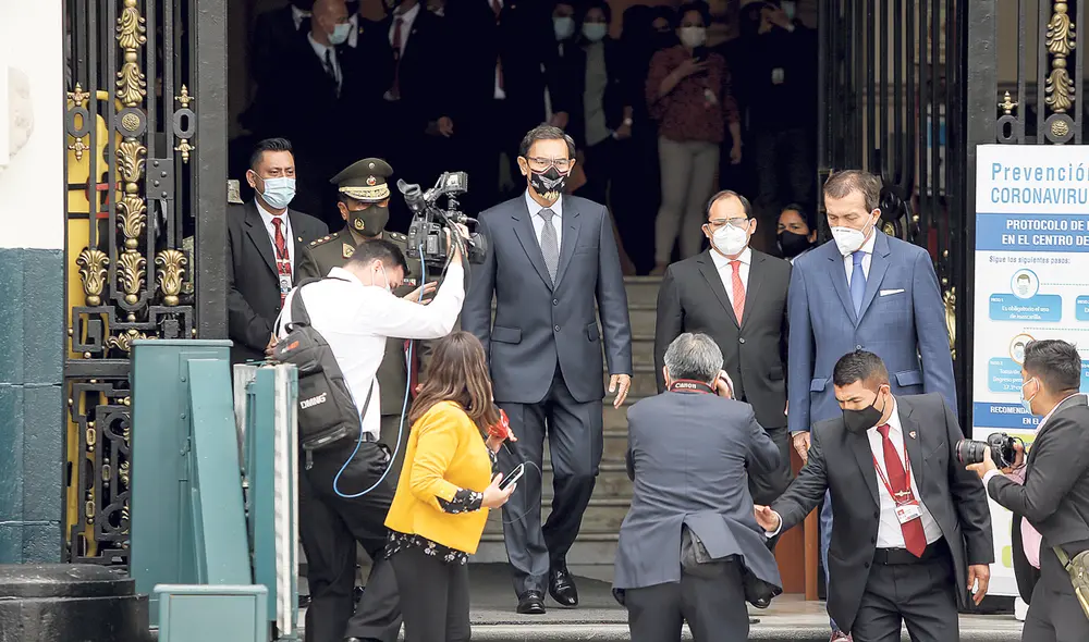 Expresidente. Martín Vizcarra en su última presentación en el Congreso de la República. Foto: Antonio Melgarejo/La República
