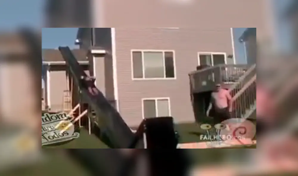 YouTube viral: instala gigantesco tobogán en su casa y casi muere por calcular mal [VIDEO]