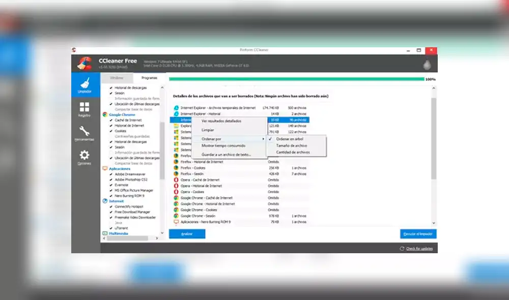 Descarga gratis e instala CCleaner para reparar el registro y borrar archivos temporales. Descubre cómo en la nota.