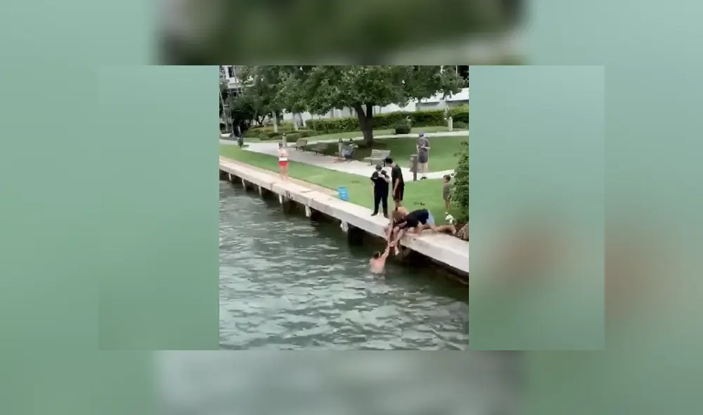 A través de YouTube se hizo viral el momento en que un joven se lanza a un río para salvar a un perro.