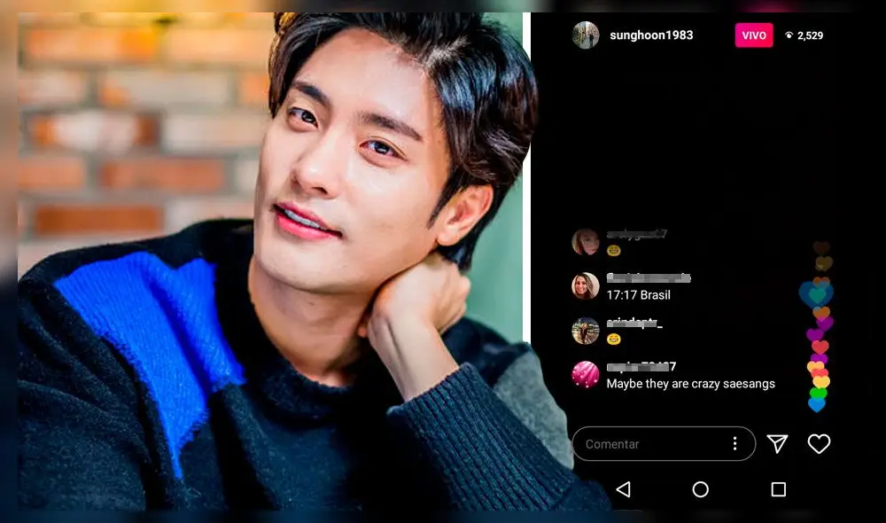 El actor coreano Sung Hoon se durmió durante streaming de Instagram. Crédito: fotocomposición