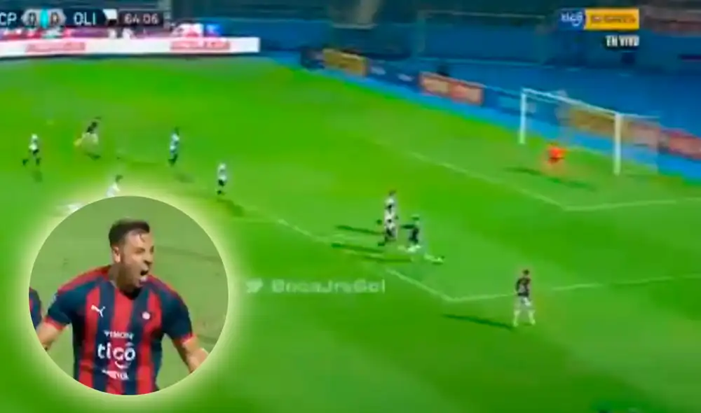 Diego Churin anotó el 1-0 de Cerro Porteño sobre Olimpia. (FOTO: Captura Tigo Sports).