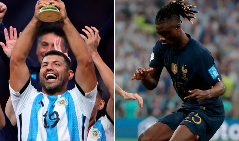 'Kun' Agüero estuvo en el estadio para ver la final de Argentina vs. Francia. Foto: composición/EFE 'Kun' Agüero estuvo en el estadio para ver la final de Argentina vs. Francia. Foto: composición/EFE