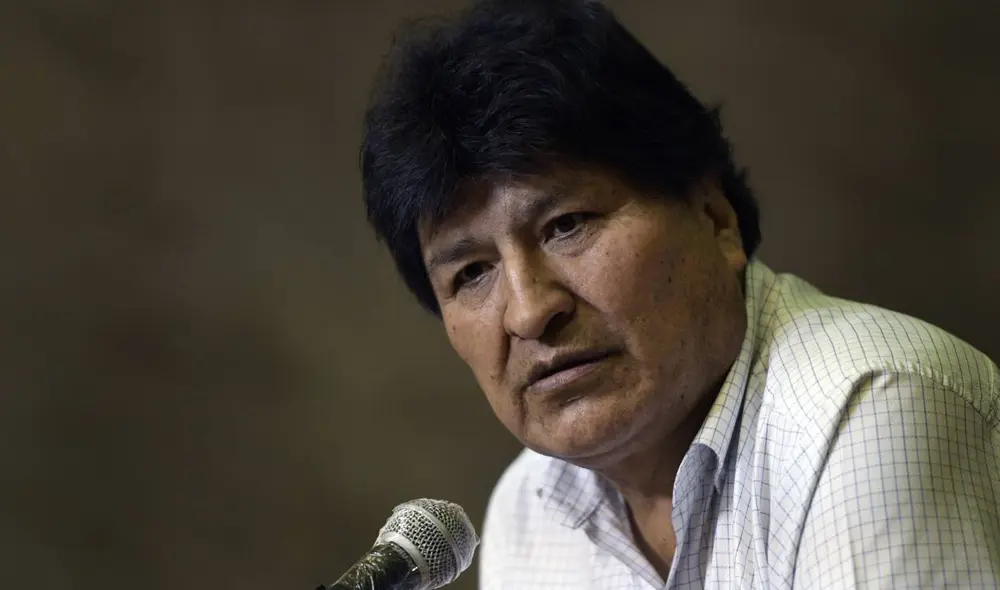 Evo Morales en una conferencia de prensa en Argentina. Foto: AFP