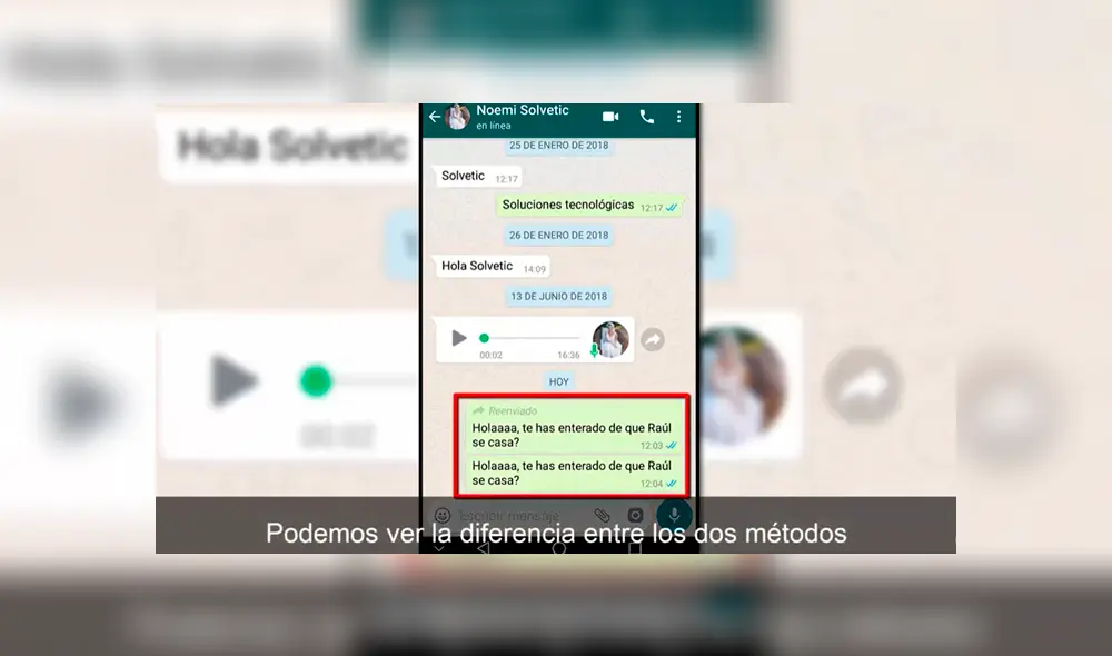 4. Diferencia entre ambos mensajes. Foto: Captura / YouTube.