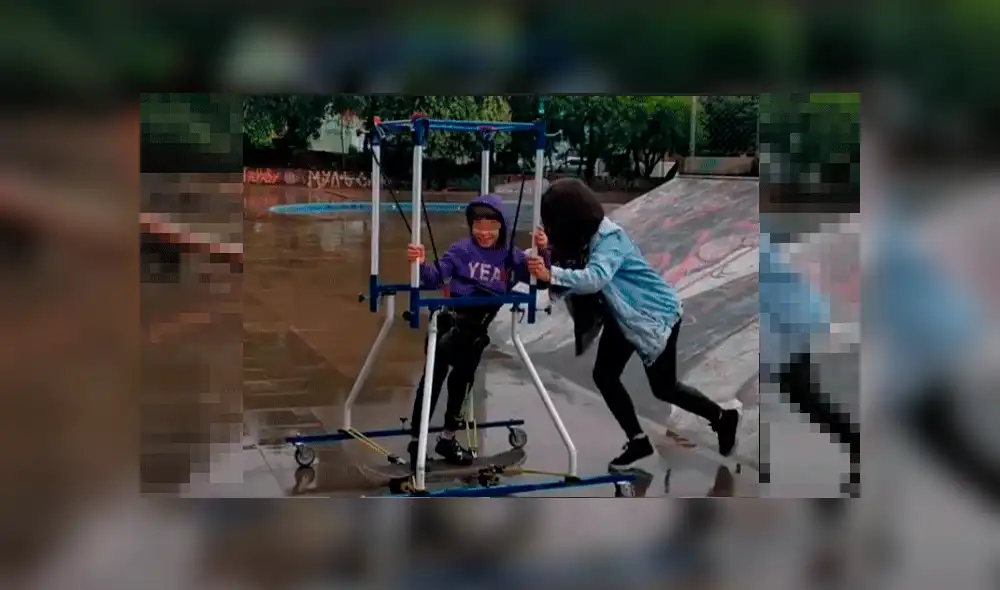 Madre de niño con parálisis cerebral logra que su hijo ande en patineta [VIDEO] 