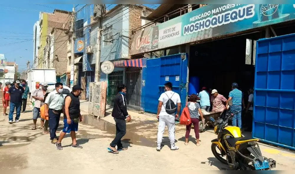 El complejo comercial de Moshoqueque está considerado como foco de infección del coronavirus. El complejo comercial de Moshoqueque está considerado como foco de infección del coronavirus.