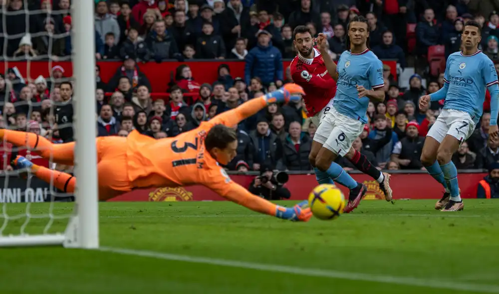 Manchester United vs. Manchester City igualan sin goles en el derbi de la Premier League 2022-23. Foto: @ManUtd_Es