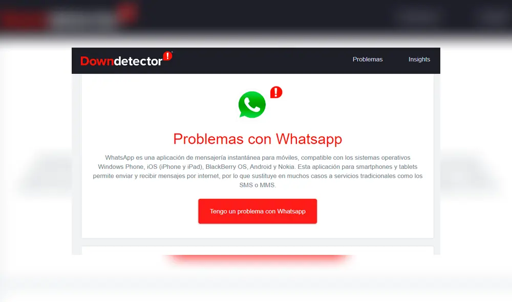 Los primeros reportes ocurrieron desde las 10 a.m. Imagen: Downdetector.pe