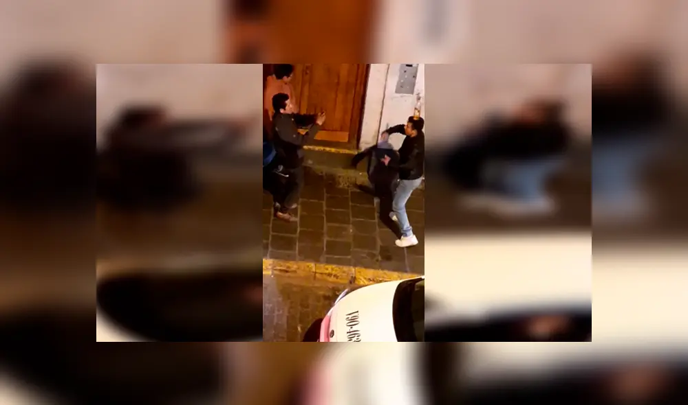 Video es viral en Facebook. El joven se puso a bailar totalmente ebrio en las calles de Arequipa, sin imaginar que una persona lo estaba grabando desde un segundo piso. Foto: Captura.