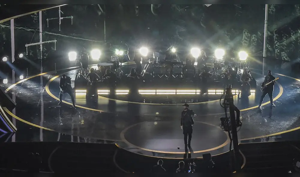 El rapero dedicó una publicación de Instagram a los organizadores de la ceremonia, por permitirle cantar "Lose Yourself". (Foto: AFP)