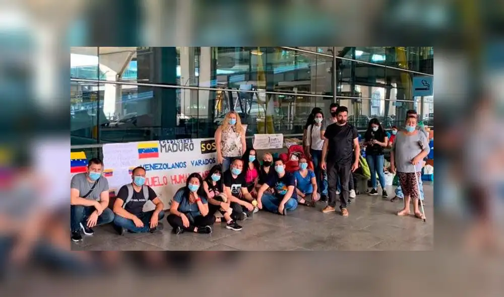Venezolanos varados en España piden un vuelo de repatriación. Foto: Luciano del Gaudio. Venezolanos varados en España piden un vuelo de repatriación. Foto: Luciano del Gaudio.