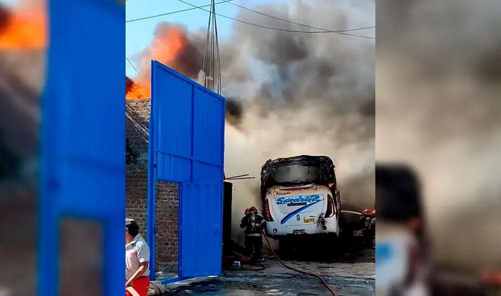 Según medios locales, delincuentes prendieron fuego al bus de la empresa de transportes Nuevo Turismo Sandrita SAC por negarse a pagar cupo. Según medios locales, delincuentes prendieron fuego al bus de la empresa de transportes Nuevo Turismo Sandrita SAC por negarse a pagar cupo.