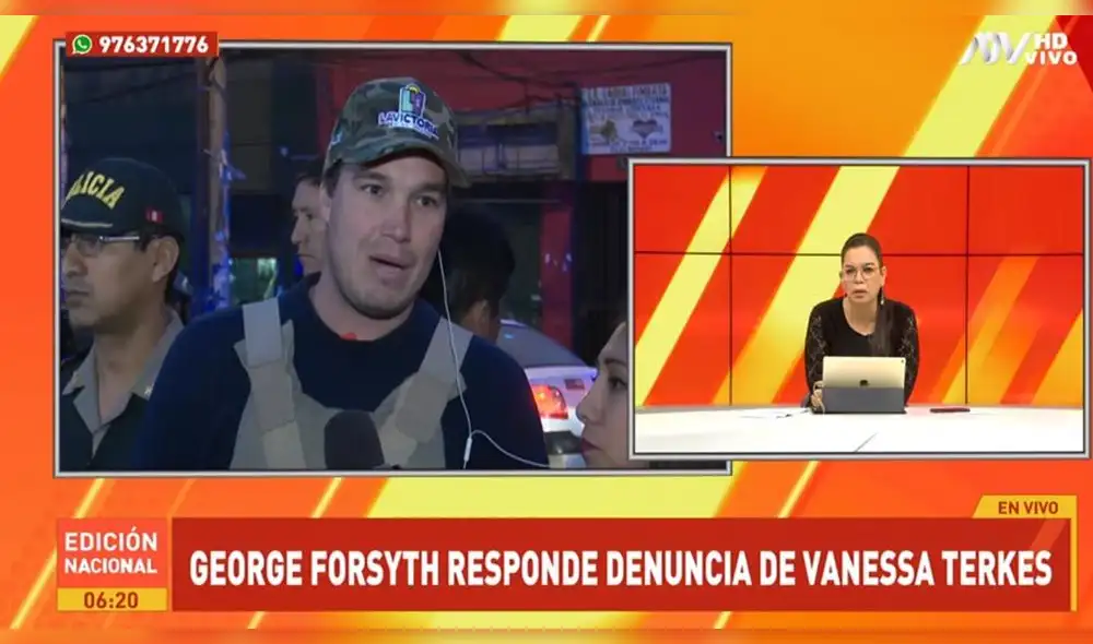 George Forsyth y su reacción tras pregunta de Leiva sobre el caso Vanessa Terkes