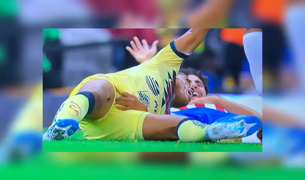 El volante recibió una dura falta que causó precaución entre sus compañeros del América. Créditos: Captura de TV