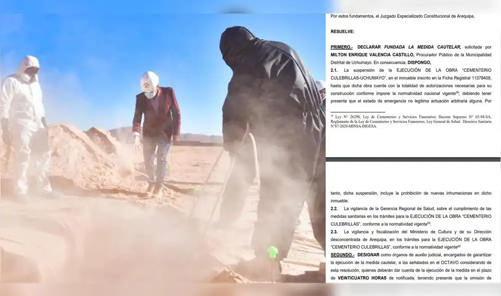 Entierros en cementerio COVID-19 de Arequipa, quedan suspendidos por disposición judicial. Entierros en cementerio COVID-19 de Arequipa, quedan suspendidos por disposición judicial.