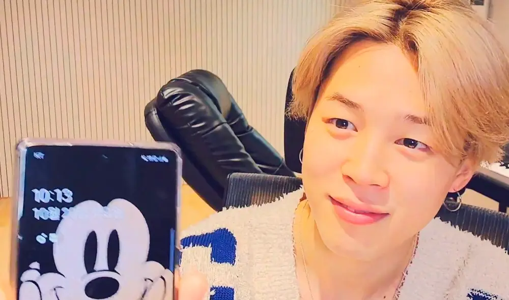 Desliza para ver más imágenes de Jimin de BTS. Foto: Captura V Live