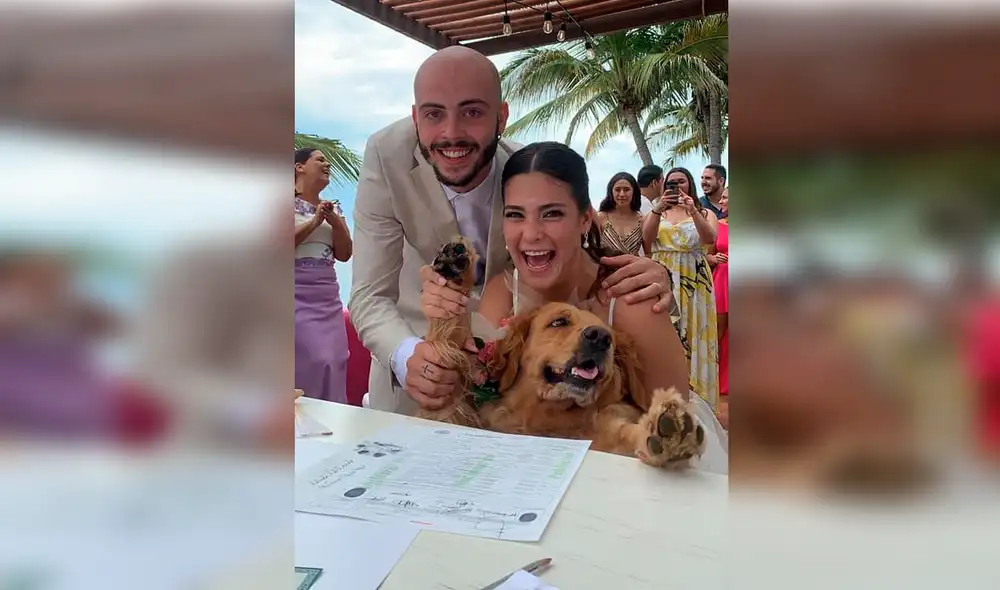 Desliza hacia la izquierda para ver las tiernas imágenes de la perrita testigo de una boda. Foto: Facebook Desliza hacia la izquierda para ver las tiernas imágenes de la perrita testigo de una boda. Foto: Facebook
