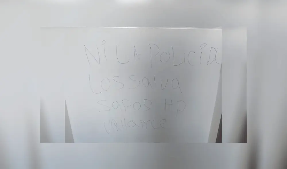 "Ni la policía los salva, sapos HP, váyanse", escribieron los vecinos. Fuente: Blu Radio.